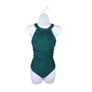 Veceney Womens Tummy Control One Piece Swimsuit Green Large